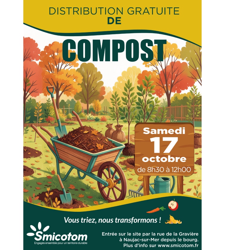 Distribution de composte par le SMICOTOM